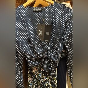 NWT The Fifth Label Lola dot tie front blouse